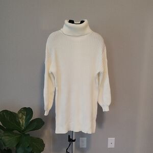 Women's White Turtleneck Sweater